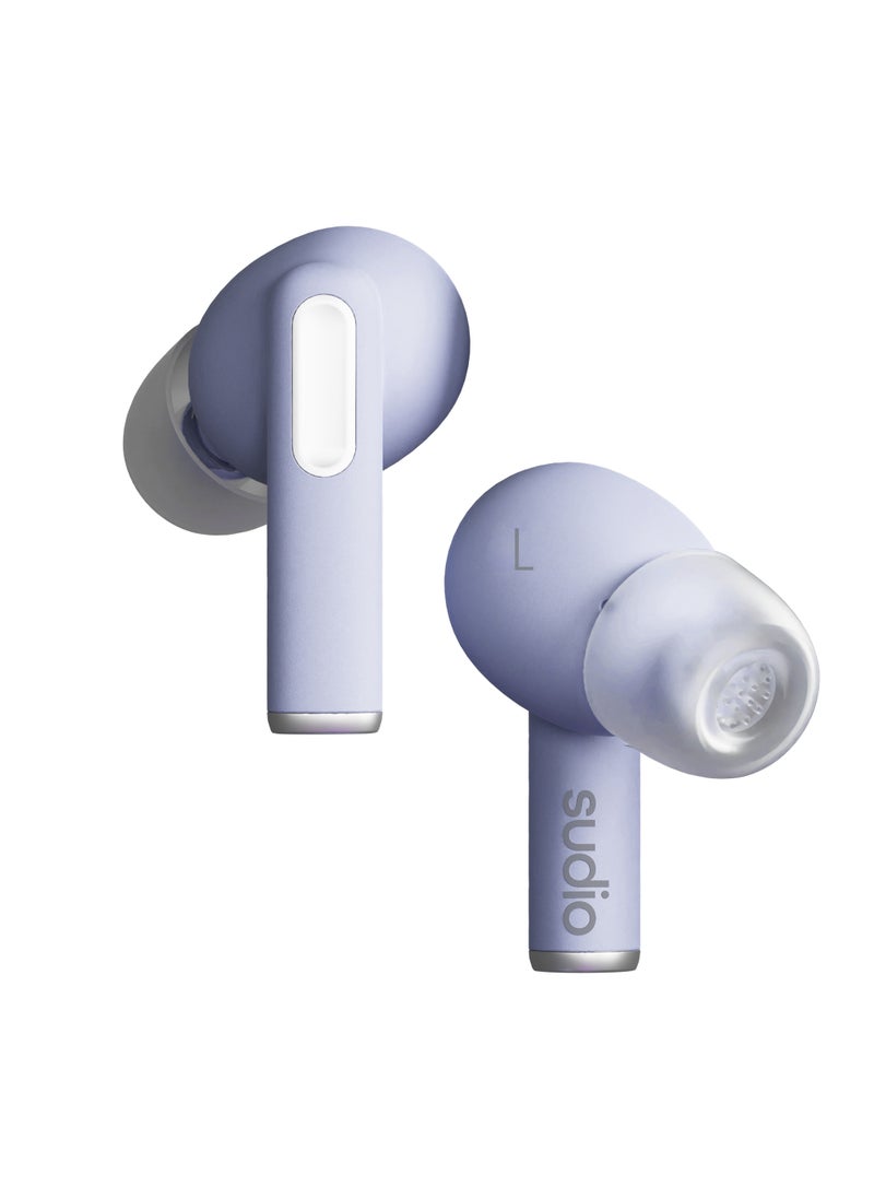 Sudio - Sudio A1 Pro Wireless Earbuds with Bluetooth 5.3, Microphones, 30h Playtime, IPX4 Splash Proof, Multi-Point Bluetooth Connection (Purple) - Image 1