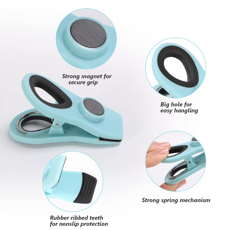 Ecurfu 12 Pack Chip Clips Bag Clips Magnetic Clips Chip Clips Bag Clips Food Clips Bag Clips For Food Clips For Food Packages Chip Bag Clip Food Clips Magnet Clips Bread Clips Clips For Fridge - Image 3