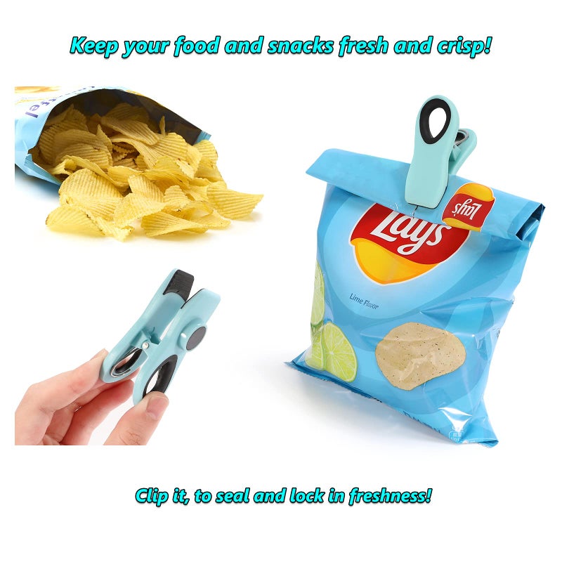 Ecurfu 12 Pack Chip Clips Bag Clips Magnetic Clips Chip Clips Bag Clips Food Clips Bag Clips For Food Clips For Food Packages Chip Bag Clip Food Clips Magnet Clips Bread Clips Clips For Fridge - Image 4
