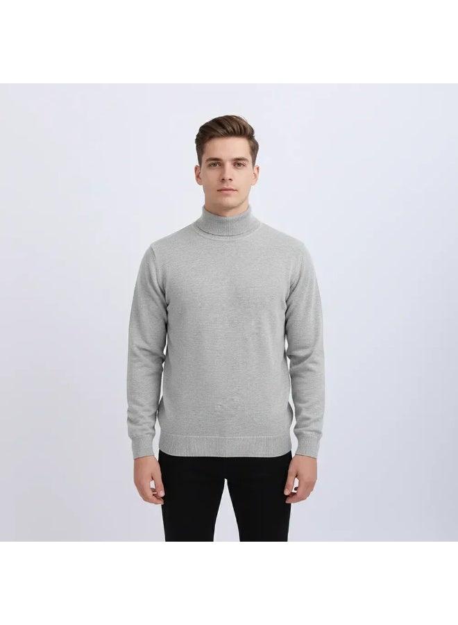 Men's Winter Turtleneck Pullover Sweater Long Sleeve Soft Knit Jumper Casual Warm Mock Neck Top Comfortable Stretch Fashion Knitwear for Daily Wear Office Outdoor and Smart Casual Styling - Image 2