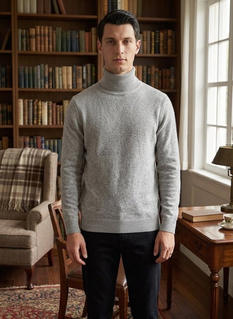 Men's Winter Turtleneck Pullover Sweater Long Sleeve Soft Knit Jumper Casual Warm Mock Neck Top Comfortable Stretch Fashion Knitwear for Daily Wear Office Outdoor and Smart Casual Styling - Image 1