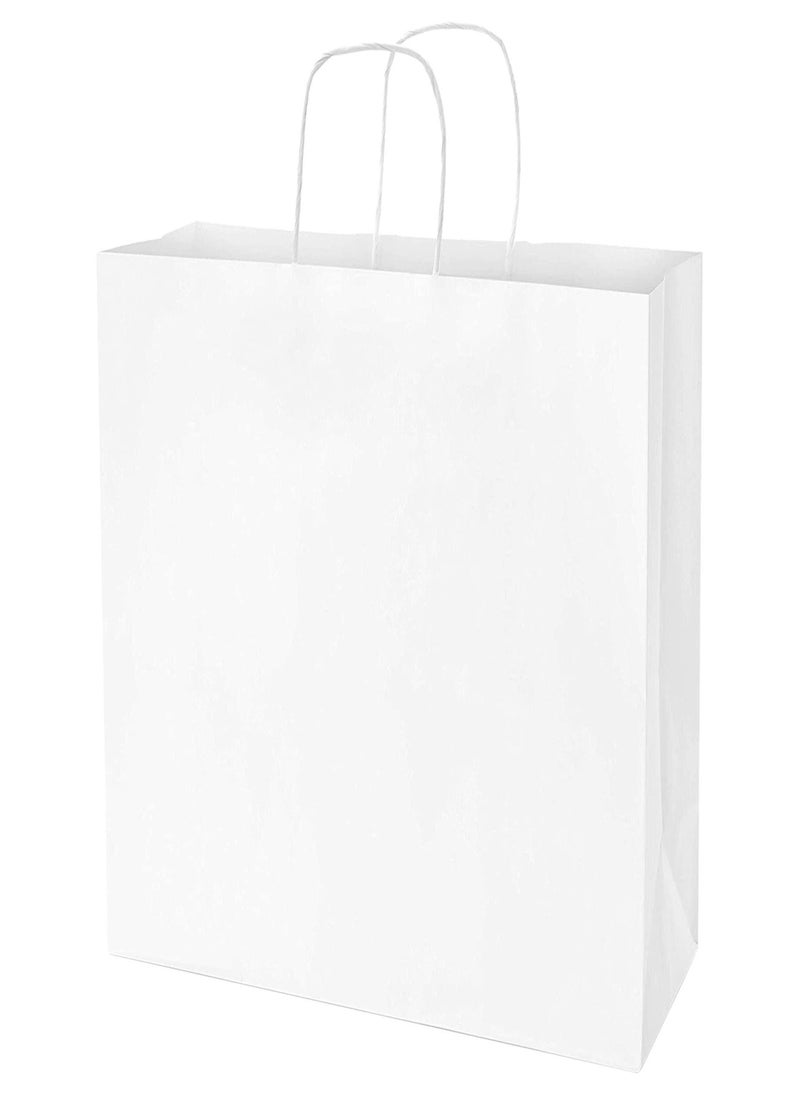 MARKQ White Paper bags with handles 33 x 26 x 12 cm Large Kraft Gift bags for Birthday Party Favors, Weddings, Bridal Shower, Businesses (12 Bags) - Image 1