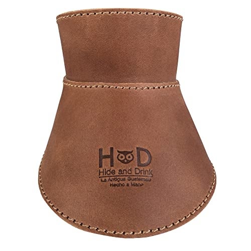 Hide & Drink, Pour Over Collar Compatible with Chemex 6-Cup Glass Handmade from Full Grain Leather - Bourbon Brown - Image 2