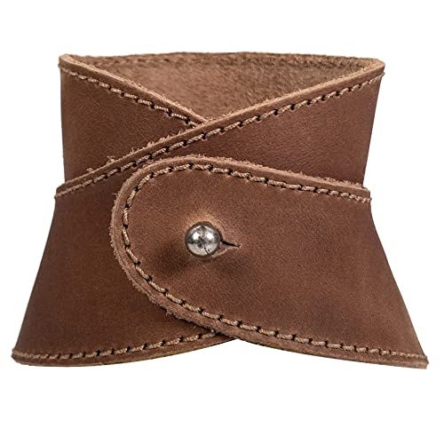 Hide & Drink, Pour Over Collar Compatible with Chemex 6-Cup Glass Handmade from Full Grain Leather - Bourbon Brown - Image 3