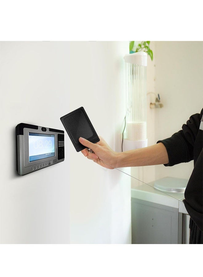 مجموعة من حاملي الشارات، حامل بطاقات هوية عمودي من الجلد الصناعي مع حزام رقبة قابل للفصل وبكرة شارة قابلة للسحب - Image 4