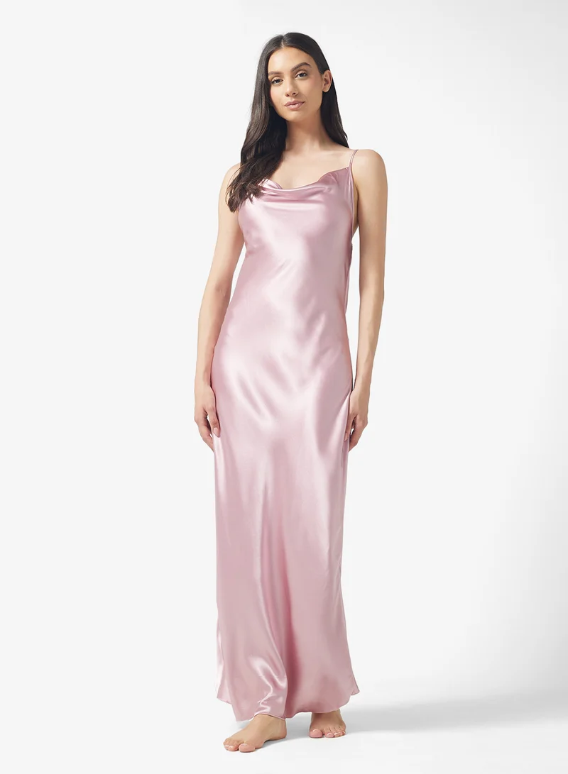 ELLA Night Slip Dress With Cross Back Detail