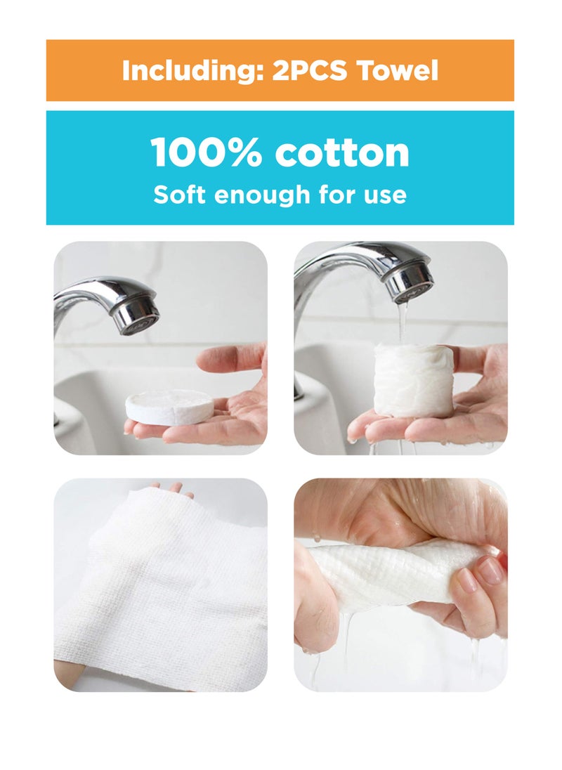 INNOV In Mecca 4 in 1 Pocket Bidet Kit, including mini Bidet Sprayer*1, Compressed Towel *2, Paper Soap 50 sheets*1, Carry Bag*1  - Image 5