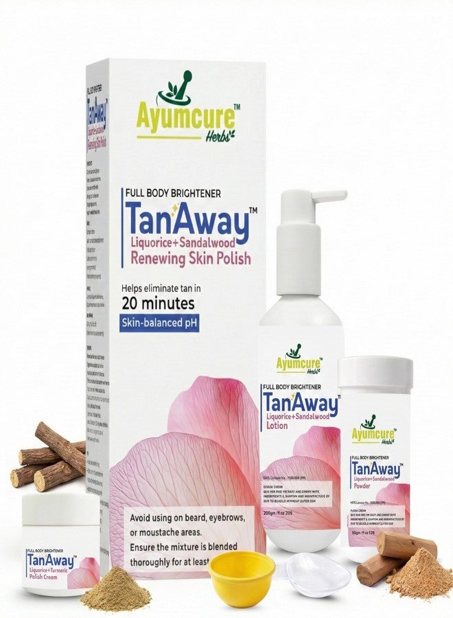 Ayumcure TanAway Full Body Brightener Skin Polish 300G | Liquorice & Turmeric for Instant Tan Removal & Glow | Brightens & Evens Skin Tone | For Face & Body | Men & Women - Image 1