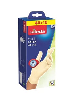 Vileda Multi Purpose Latex Disposable Natural Gloves  - Image 1