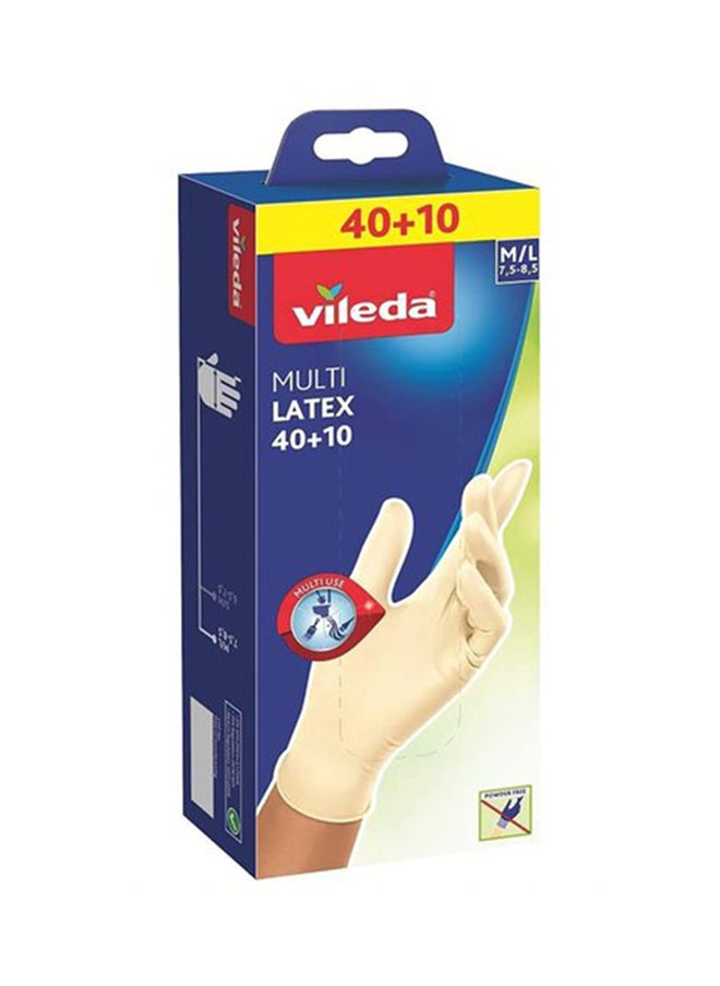 Vileda Multi Purpose Latex Disposable Natural Gloves  - Image 1