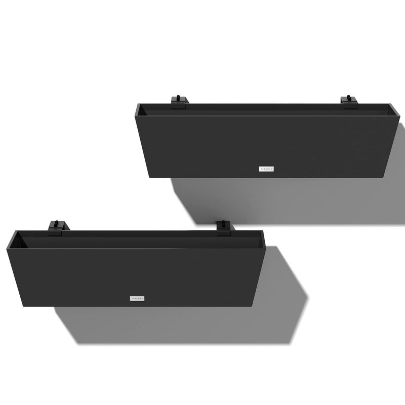 Veradek Pure Series Railing Planter  Plastic Hanging Planter for Outdoor BalconyFence  Durable AllWeather Use with Adjustable Brackets  Modern Dcor for Flowers Succulents Hanging Plants