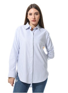 Long Sleeve Striped Oxford Chemise