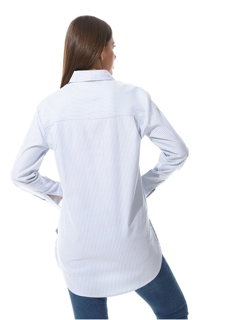 Andora - Long Sleeve Striped Oxford Chemise - Image 1