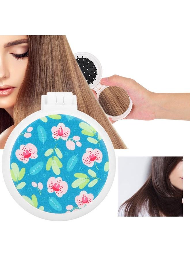 Thoraya Portable Folding Comb Cute Print Pattern Massage Hair Comb with Mirror (Spring)  - Image 4