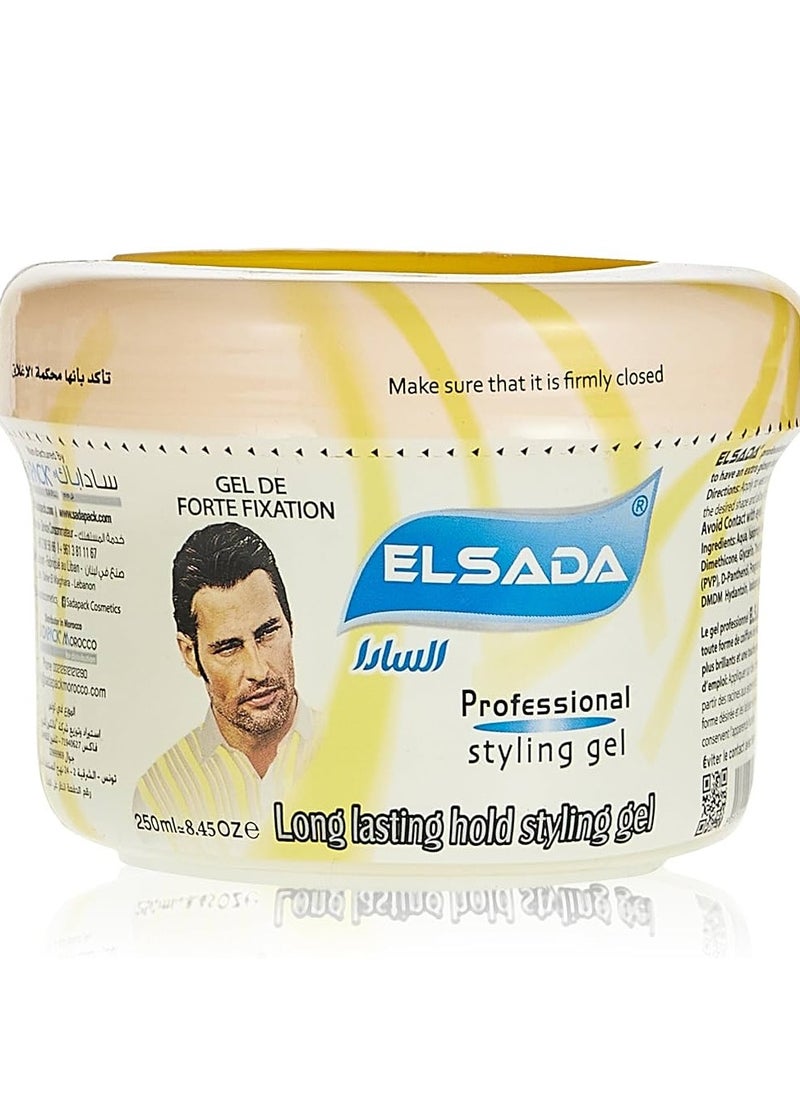 Elsada Elsada Professional Styling Gel Long Lasting Hold Hair Styling Yellow 250 Ml 