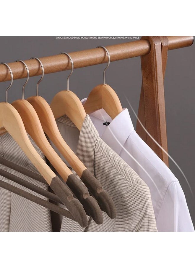 VIHAX VIHAX Wooden Hanger for Clothes Hanging | Hangers for Wardrobe and Cupboard | Non-Slip Bar | Precisely Cut Notches | 360 Degree Swivel Chrome Hook | Hanging Garments and Accessories (10)  - Image 3