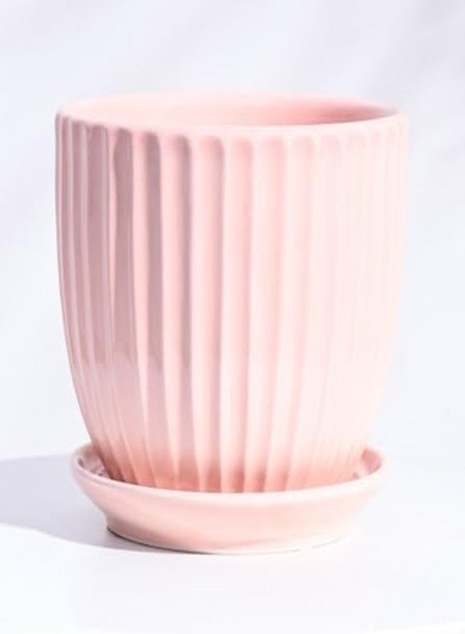 أوجاو وعاء سيراميك من يوغاو غريل للنباتات الداخلية - لون الخوخ (5 بوصات) - Image 3