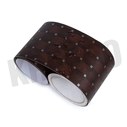 KREEPO Waterproof Waist Line Wall Sticker Self Adhesive Baseboard Wallpaper Border Roll Decals Home Decor Film (Size 4Inch x 10m) (Wood-1) - Image 5
