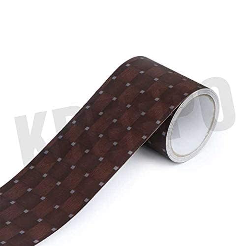 KREEPO Waterproof Waist Line Wall Sticker Self Adhesive Baseboard Wallpaper Border Roll Decals Home Decor Film (Size 4Inch x 10m) (Wood-1) - Image 3