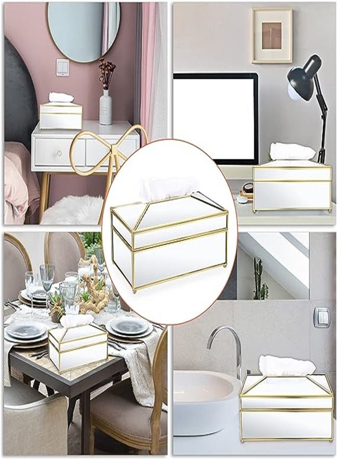 Goolsky Goolsky ectangular Mirror Glass Paper Tissue Box, Decorative Glass Napkin Storage Box, Facial Tissue Holder for Dresser, Bathroom, Bedroom, Home Decor, Office, Bar, Restaurant, Large - Image 5