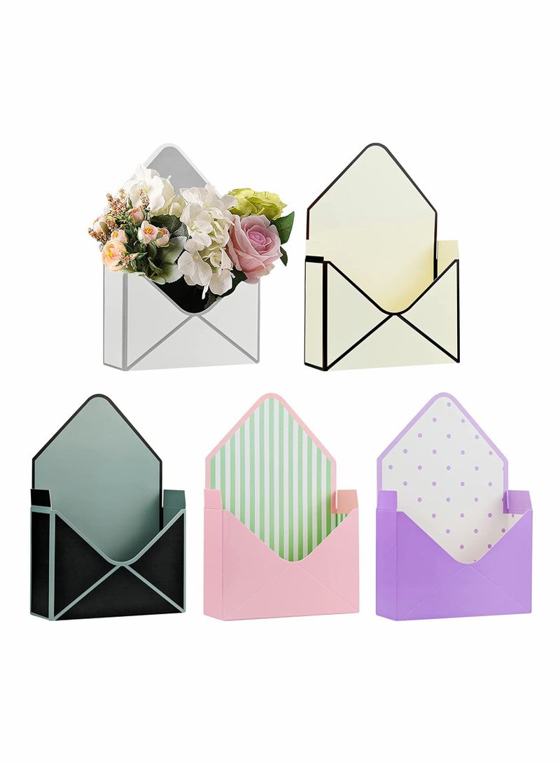 5 Pieces Flower Bouquet Gift Bags Kraft Waterproof Fresh Flower Carry Bags Florist Packaging Wrap Tote Bags for Birthday Wedding Bridal - Image 1