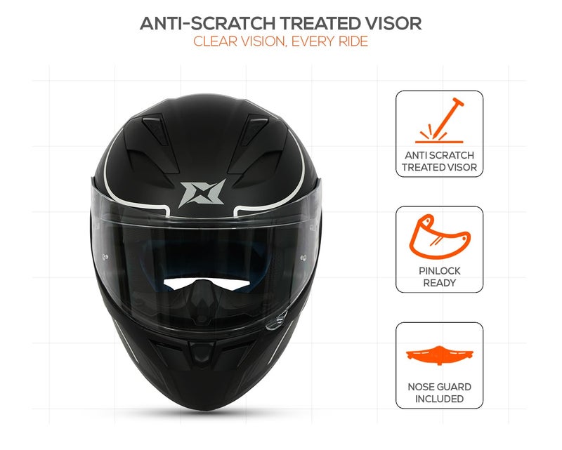 AXXIS Segment Neyva Full Face Helmet | ISI & DOT Certified | High-Strength Polycarbonate Shell | Anti-Scratch Visor | Multi-Vent Airflow | Quick Release Buckle | Removable Padding (Neon, XL) - Image 4