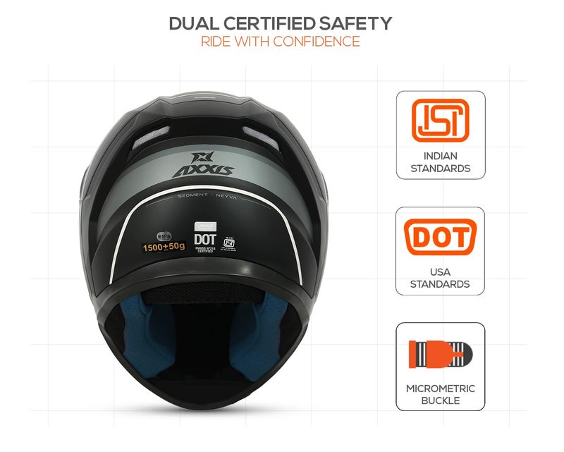 AXXIS Segment Neyva Full Face Helmet | ISI & DOT Certified | High-Strength Polycarbonate Shell | Anti-Scratch Visor | Multi-Vent Airflow | Quick Release Buckle | Removable Padding (Neon, XL) - Image 5