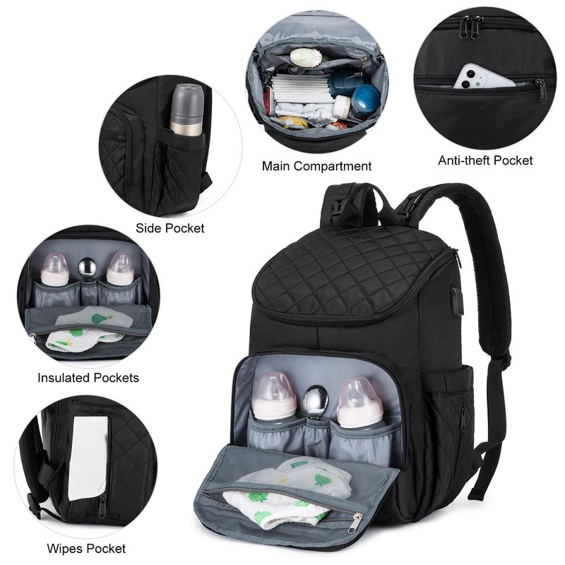 LOVEVOOK Diaper Bag Backpack, Multifunction Travel BackPack with Waterproof Portable Changing Pad, Unisex and Stylish - Image 4