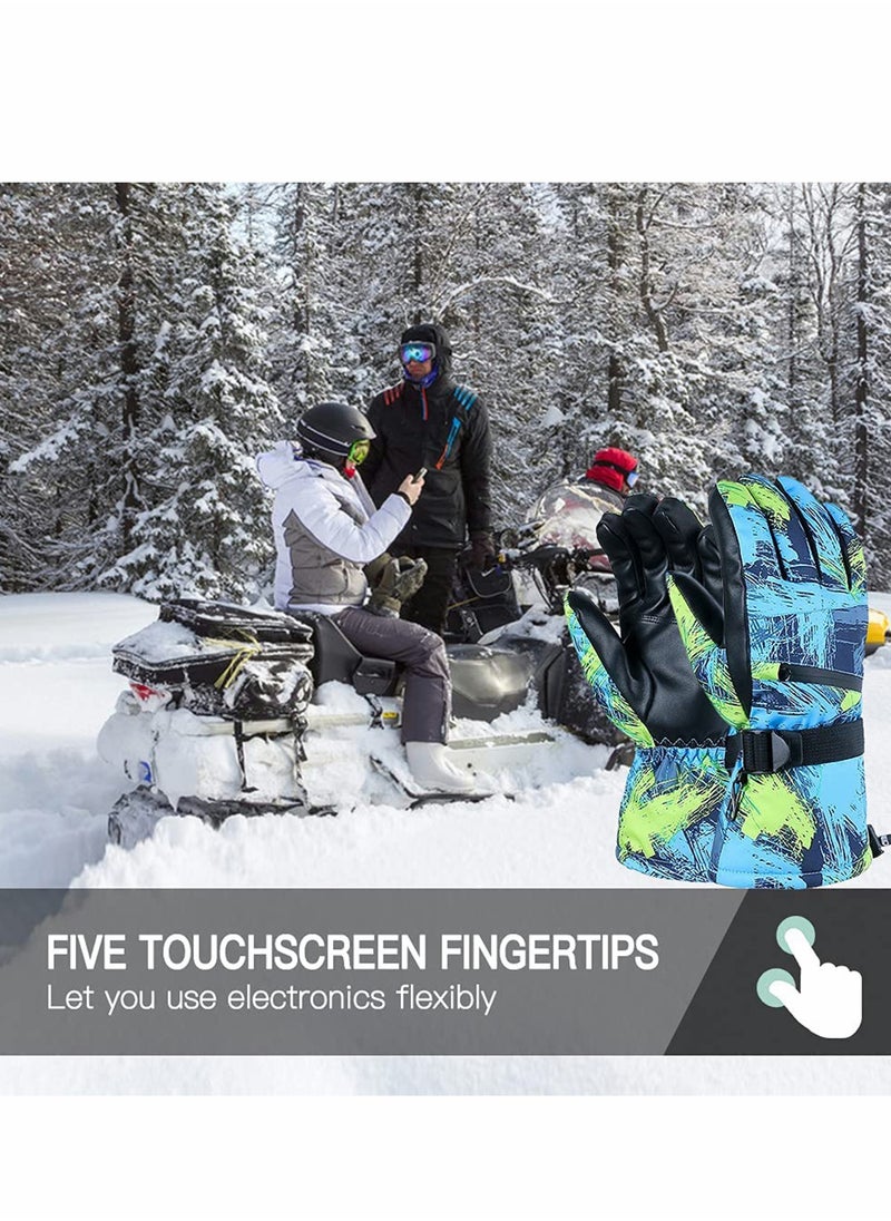 KASTWAVE - Snow Ski Gloves Waterproof, KASTWAVE Windproof Winter Thermal Outdoor Warm Mittens Touch Screen Gloves, Full-Finger Mittens Cold Weather Hand for Skiing Driving Running Motorcycle Cycli Men Women(L) - Image 1