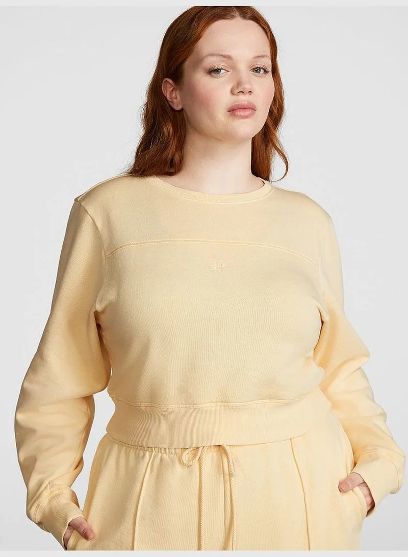 PINK Ivy Fleece Yoke Seam Crew Sweatshirt