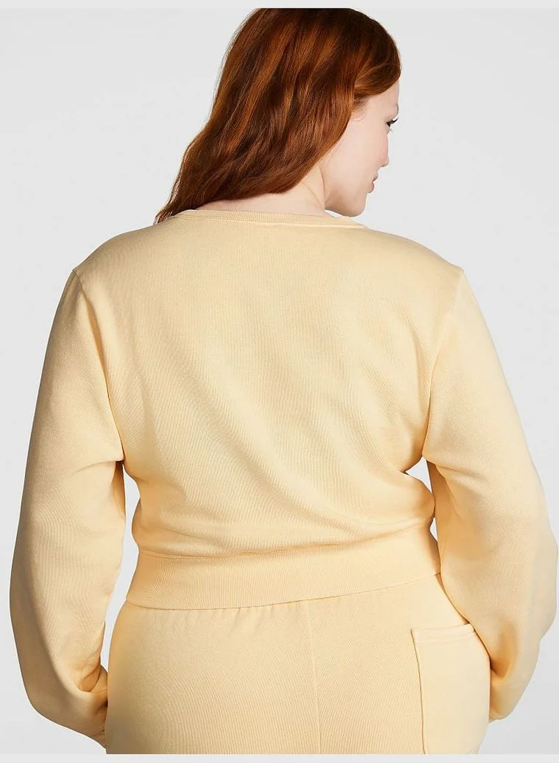 PINK Ivy Fleece Yoke Seam Crew Sweatshirt