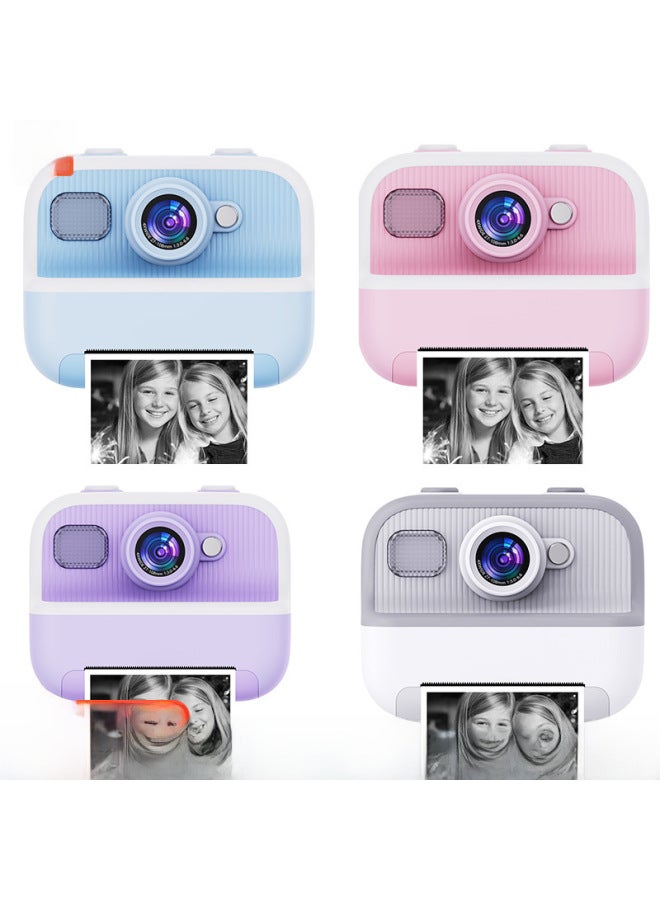 كاميرا الأطفال 4800 وات HD كاميرا فيديو سيلفي طباعة فورية لعبة هدية - اللون: d101 وردي (بطاقة ذاكرة 32 جرام) - Image 2