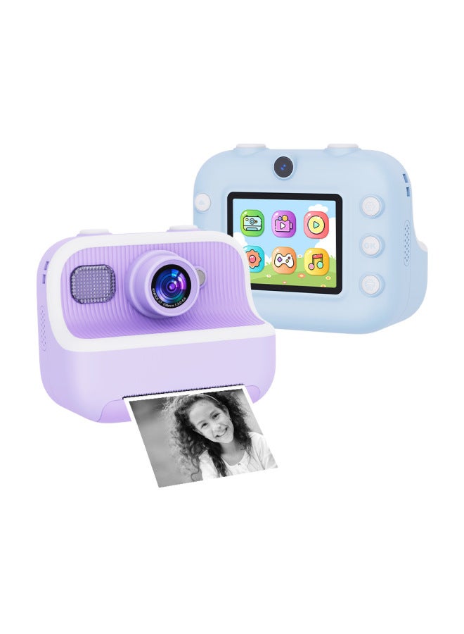 كاميرا الأطفال 4800 وات HD كاميرا فيديو سيلفي طباعة فورية لعبة هدية - اللون: d101 وردي (بطاقة ذاكرة 32 جرام) - Image 5