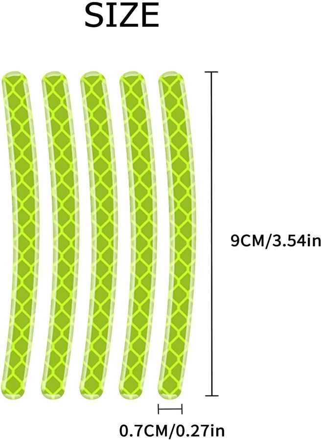 CarFrill Reflective Car Cycling Bike Bicycle Wheel Rim Sticker Reflective Strips Night Safety Decoration Warning Decal Stickers (20PCS Green) - Image 3
