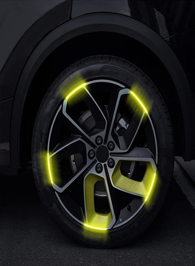 CarFrill Reflective Car Cycling Bike Bicycle Wheel Rim Sticker Reflective Strips Night Safety Decoration Warning Decal Stickers (20PCS Green) - Image 5