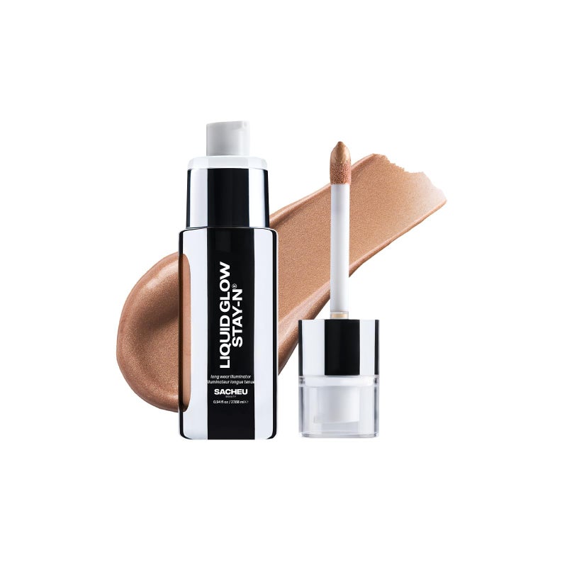 Sacheu Liquid Glow STAY-N Liquid Highlighter & Illuminator Makeup â€” 30ml Long Lasting Luminous Glow Lightweight Dewy Finish, Sun Beam - Image 1
