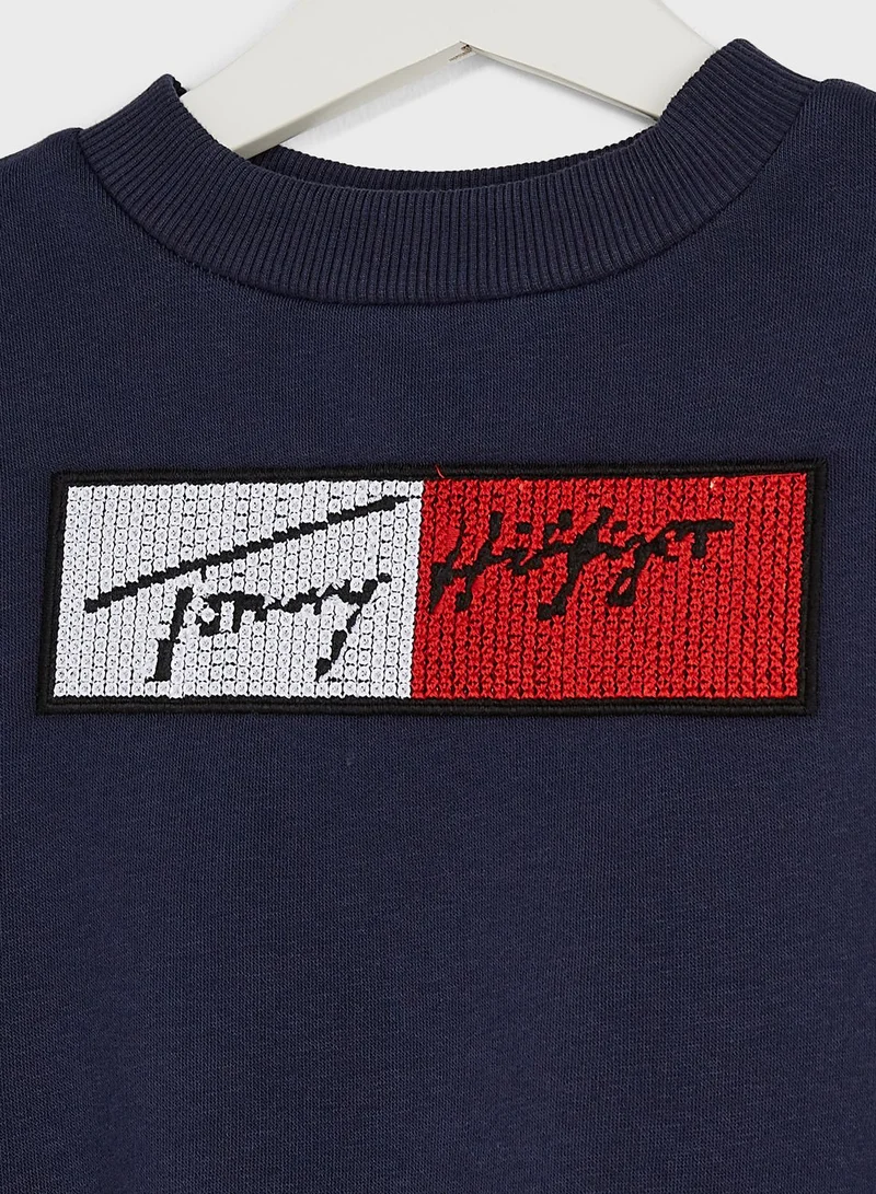 TOMMY HILFIGER Kids Sequined Flag Sweatshirt