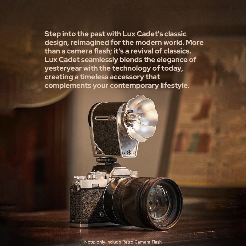 lux Cadet Retro Camera Flash GN10 6200K±300K Color Temperature Auto& Manual Flash Modes 1/1-1/64 Flash Power 28mm Focal Length Compatible with Canon Nikon Sony Fujifilm Olympus Hot-shoe - Image 4
