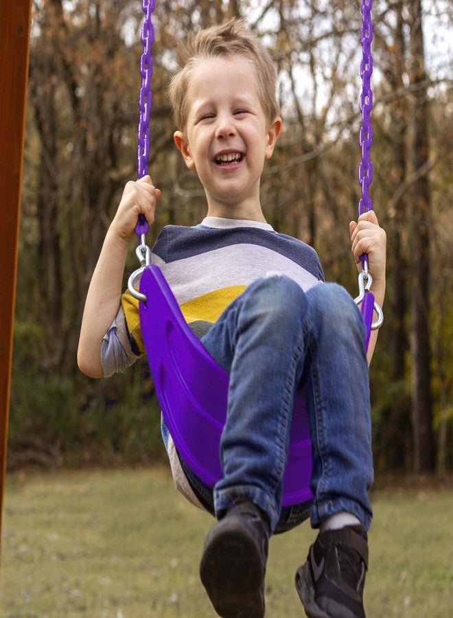 Gorilla Playsets 04-0002-P/P Extreme-Duty Swing Belt with Coated Chains - Plum with Purple Chains - Image 5