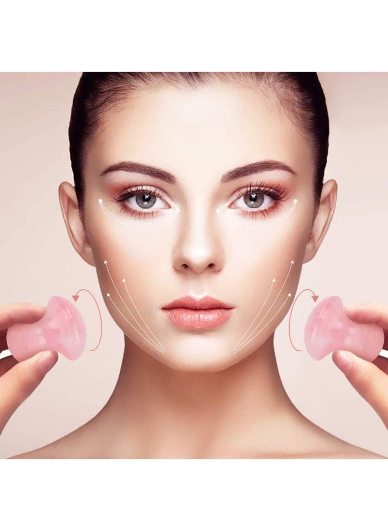 Pinkcity Creation PINKCITY CREATION Rose Quartz Gua Sha Board Natural Healing Stone GuaSha Tools for Facial Skincare AntiAging AntiWrinkles Lifting Your Face and Lymphatic Drainage  - Image 2