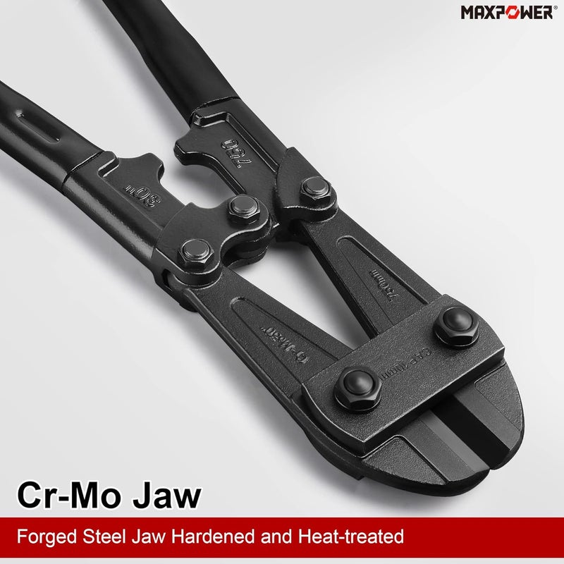Max Power Bolt Cutter 30 inch, Max Jaw Opening 13/16", Heavy Duty Metal Cutters with Ergonomic Rubber Long Handle - Image 4