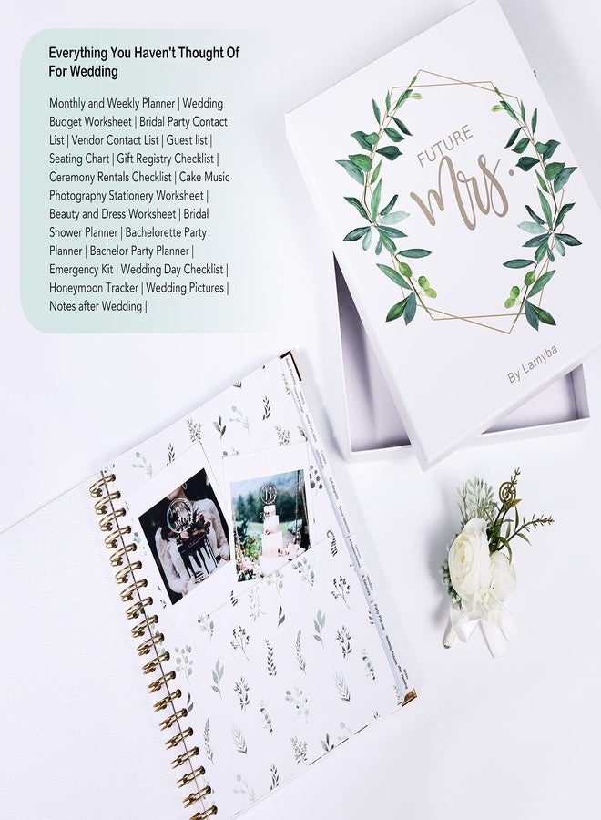 Lamyba Wedding Planning Book,Wedding Planner Book and Organizer for The Bride, Future Mrs Engagement Gift - Hard Cover, Pockets - Image 4