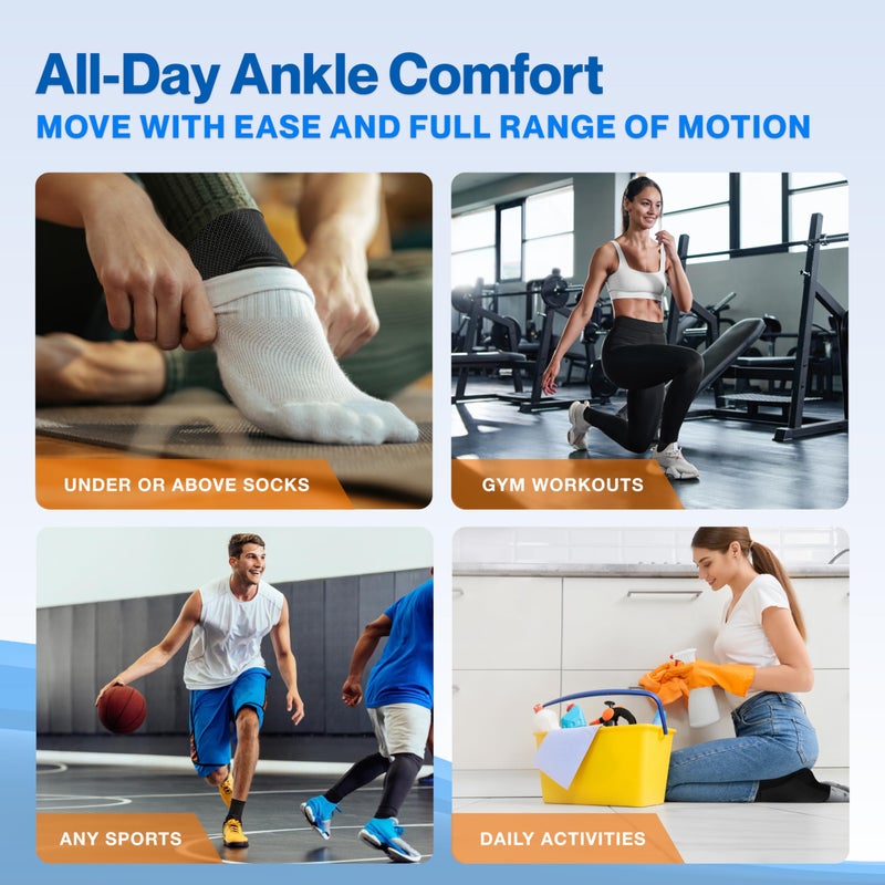 Modvel Foot & Ankle Brace Socks for Sprained Ankle Compression Sleeve - Plantar Fasciitis Relief Brace, Foot Support for pain Women & Men - Tendonitis & Arthritis Feet Sleeve, Stabilizing Ankles Wrap - Image 5