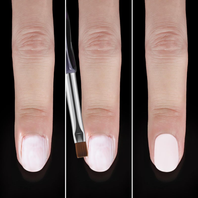 GEMSANVA Nail Art Clean Up Brushes,3PCS Nail Brush For Cleaning Polish Mistakes on the Cuticles,Flat/Oval/Fine Angled Gel Nail Brushes For Nail Art Design Painting and DIY Tools (BLACK PURPLE) - Image 3