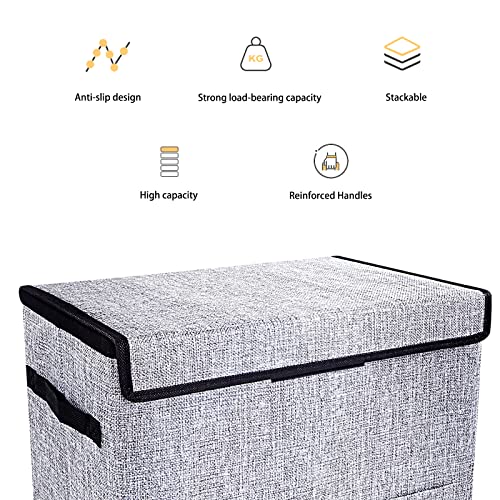 Leffis Comic Book Storage, Box 15.5" X 7.5" X 11.3", Collapsible Comic Short Box with Lids Holds 150 Comics Heavy Duty Comic Book Bin Container (1 pack, grey) - Image 3