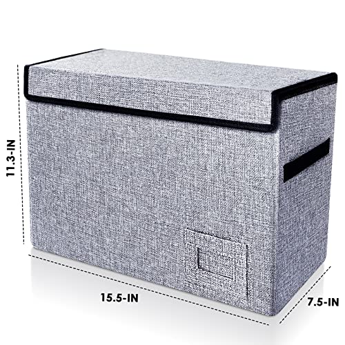Leffis Comic Book Storage, Box 15.5" X 7.5" X 11.3", Collapsible Comic Short Box with Lids Holds 150 Comics Heavy Duty Comic Book Bin Container (1 pack, grey) - Image 5