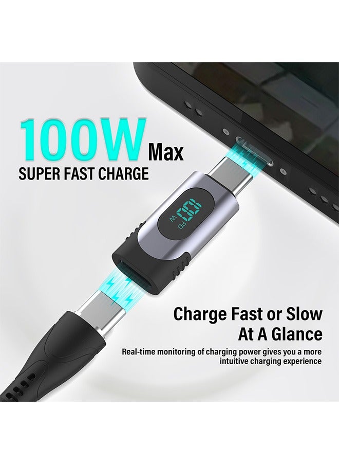 Beyond USB C to C Adapters, Digital display dual PD100W Converter, Compatible Male to Female USB-A Converter for MacBook/iPad Pro/Air Laptops Tablets etc (Gray) - Image 4