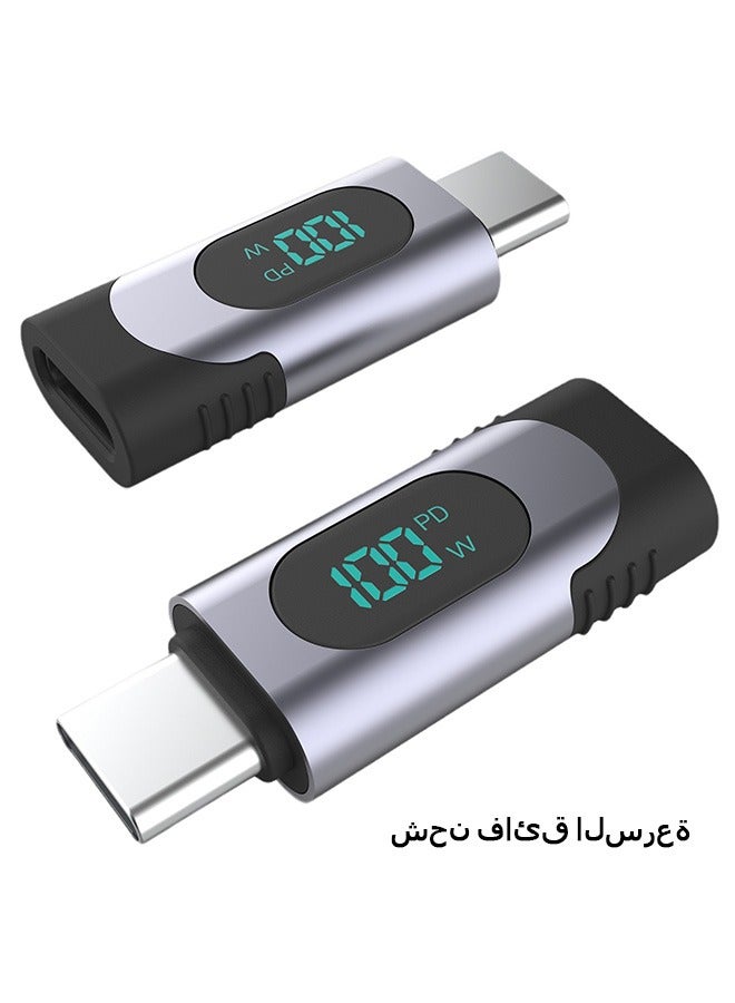 Beyond USB C to C Adapters, Digital display dual PD100W Converter, Compatible Male to Female USB-A Converter for MacBook/iPad Pro/Air Laptops Tablets etc (Gray) - Image 1