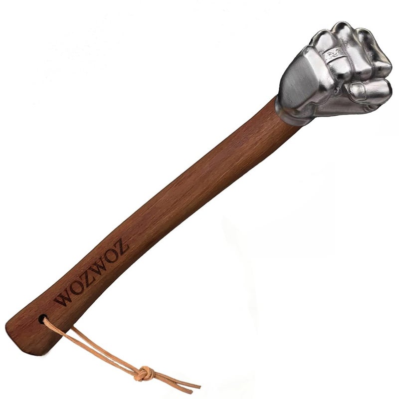 WOZWOZ Fist Hand Hammer 2 lbs Sledge Hammer Stainless Steel Solid Head Wooden Handle Crafts and Hardware Tools For Emergency Use Gardening Household Car Outdoor Camping - Image 1
