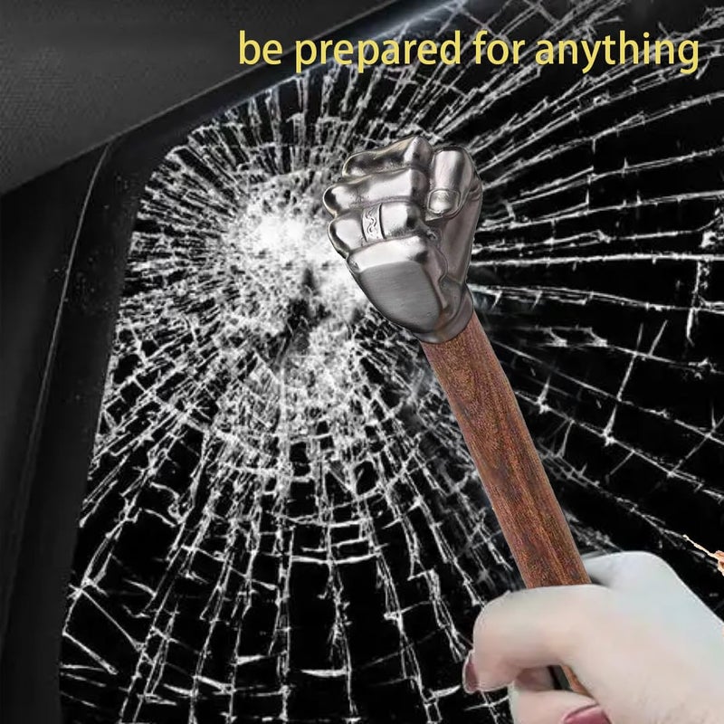 WOZWOZ Fist Hand Hammer 2 lbs Sledge Hammer Stainless Steel Solid Head Wooden Handle Crafts and Hardware Tools For Emergency Use Gardening Household Car Outdoor Camping - Image 3